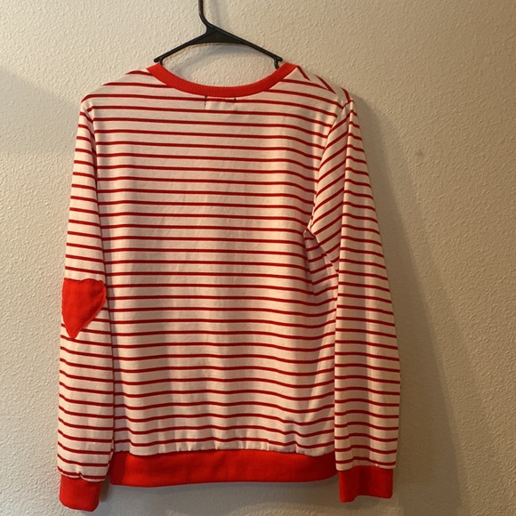 NWT Ivory striped sweater with elbow patches size medium - Picture 5 of 5